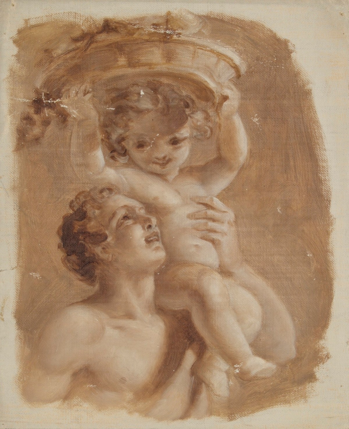 E.T. Parris, Man carrying a child on his left shoulder