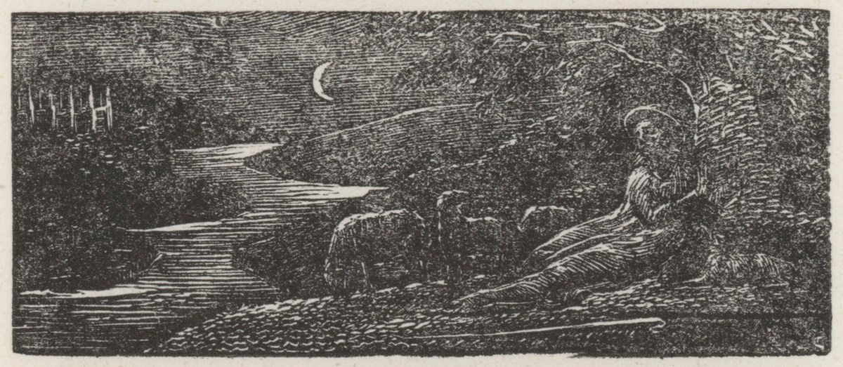 William Blake, Colinet Rests by a Stream at Night