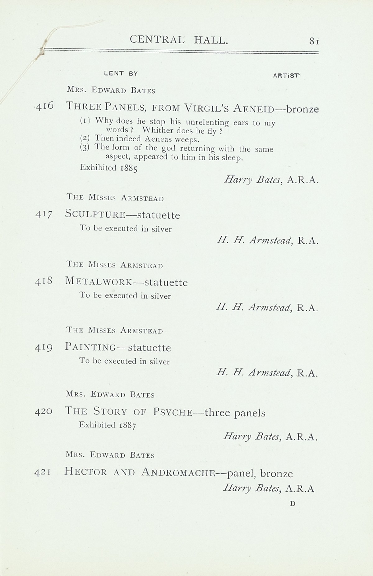 Page 83 of 1922 - Exhibition of Works by recently deceased Members of the Royal Academy