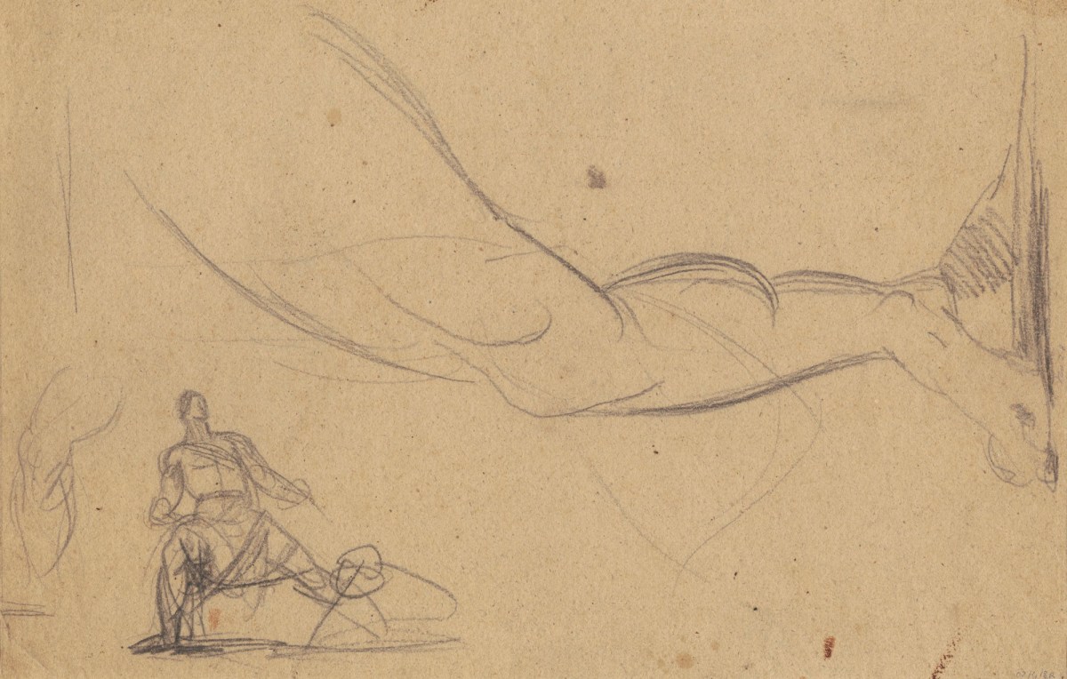 Benjamin Robert Haydon, Drawing of a leg and a figure study