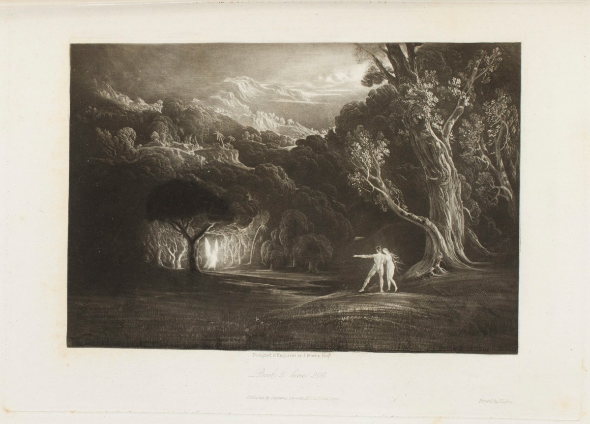 John Martin, Adam and Eve behold the angel Raphael