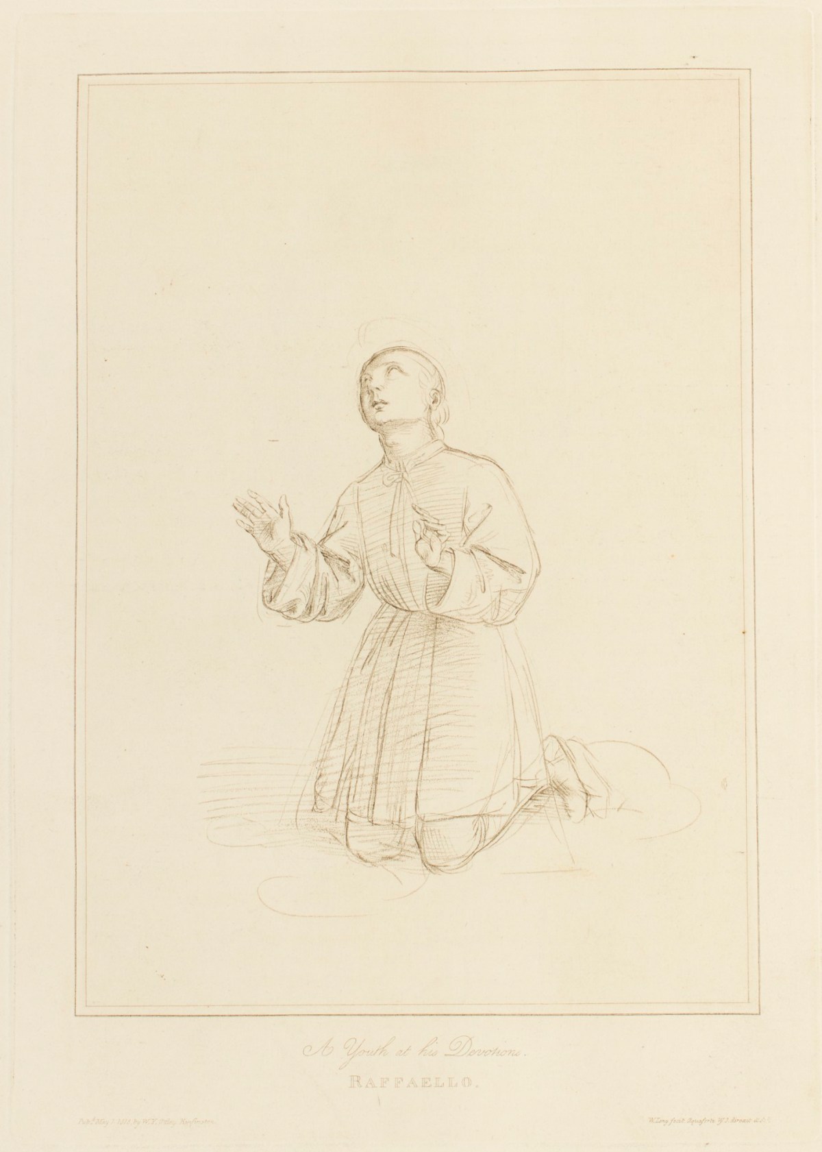 William Long, 'A Youth at his Devotions' after a drawing attributed to Raffaello Sanzio