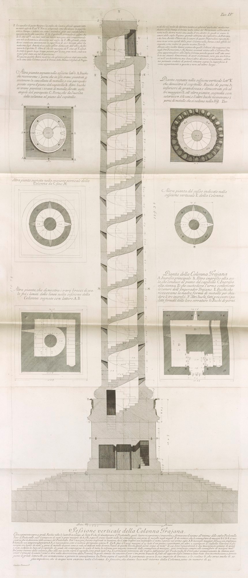 Vertical section of Trajan's Column | Works of Art | RA ...