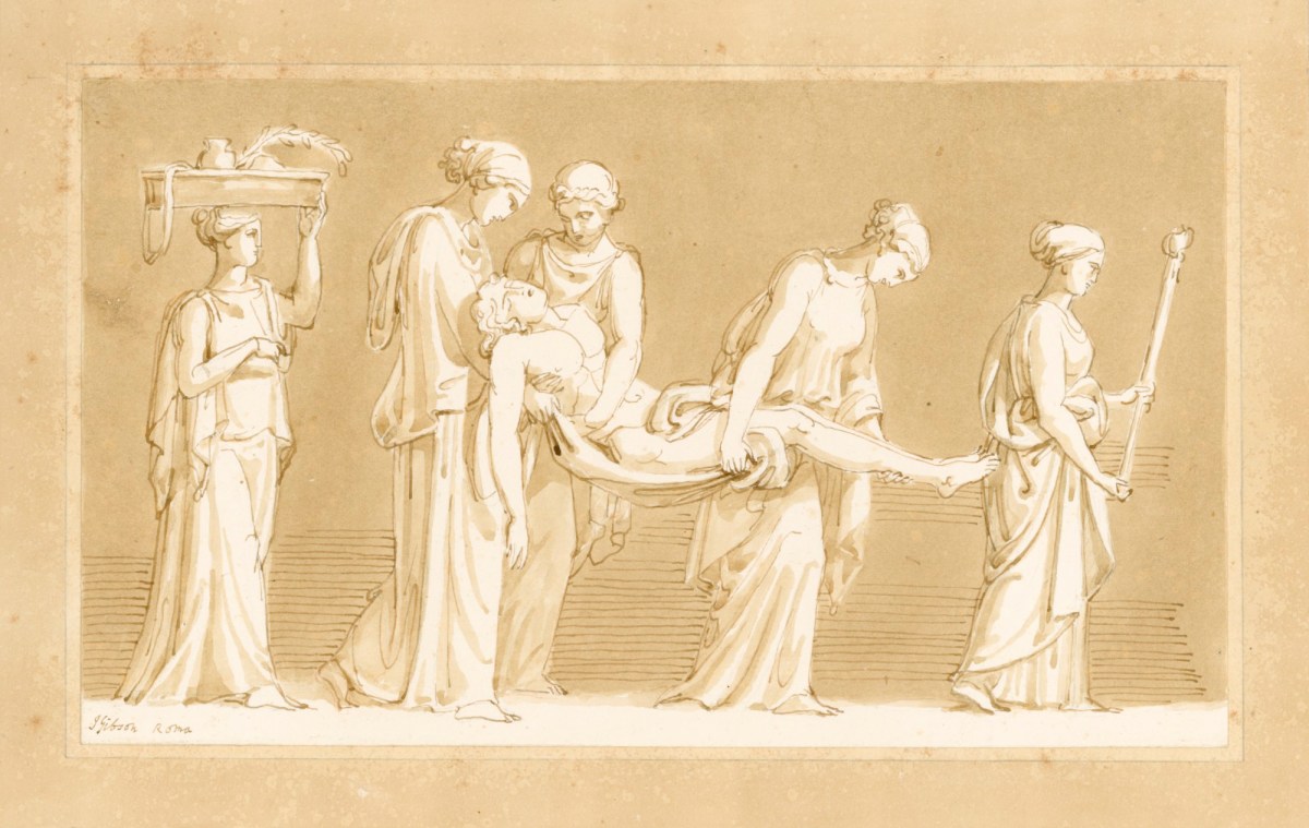 John Gibson RA, Nymphs Carrying the Body of Phaeton to the Tomb