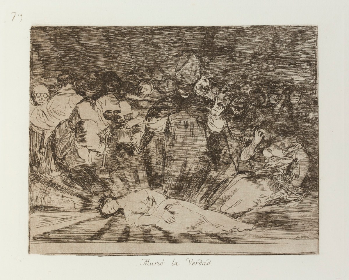 Francisco Goya, 'Murió la verdad.'