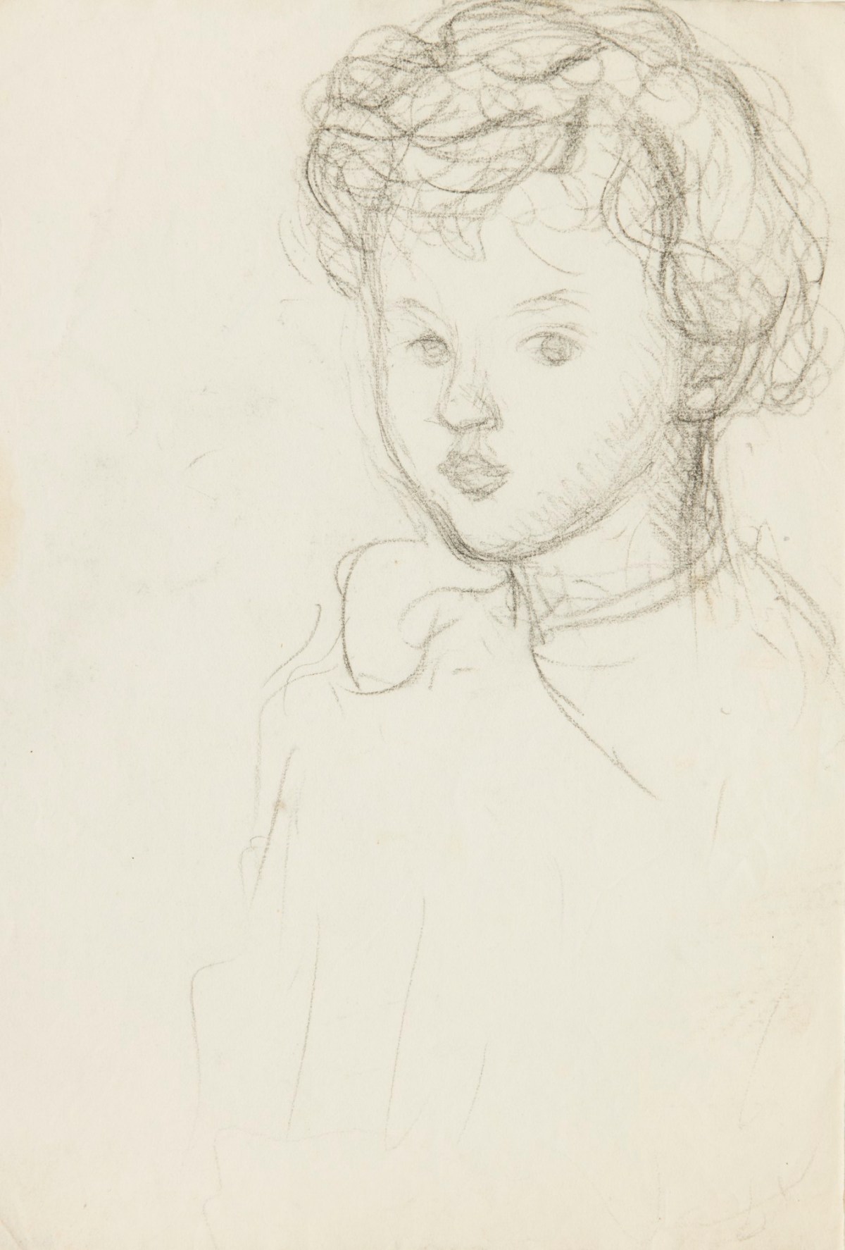 Sir George Clausen RA, Study of head and shoulders for the portrait of Mervyn, son of Sir J. Herbert Roberts Bt.