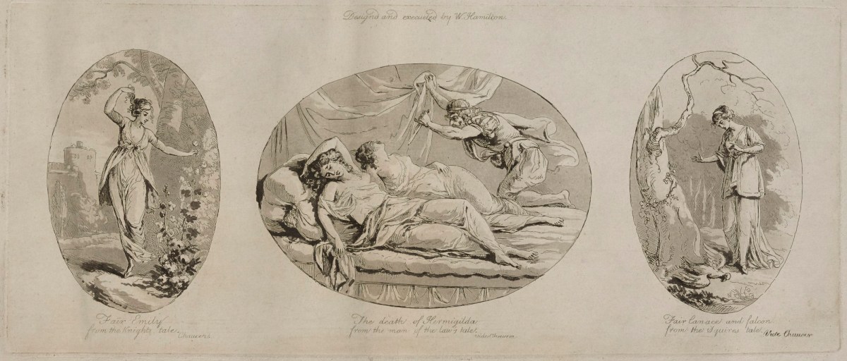 William Hamilton RA, Fair Emily; The death of Hermigilda; Fair Canace and falcon