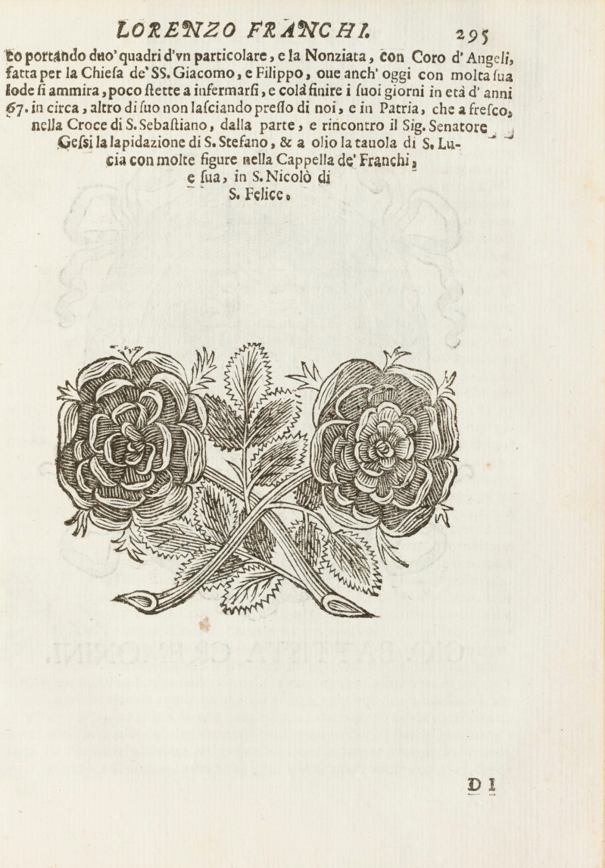 Unsigned, Illustrated tail-piece of two roses.