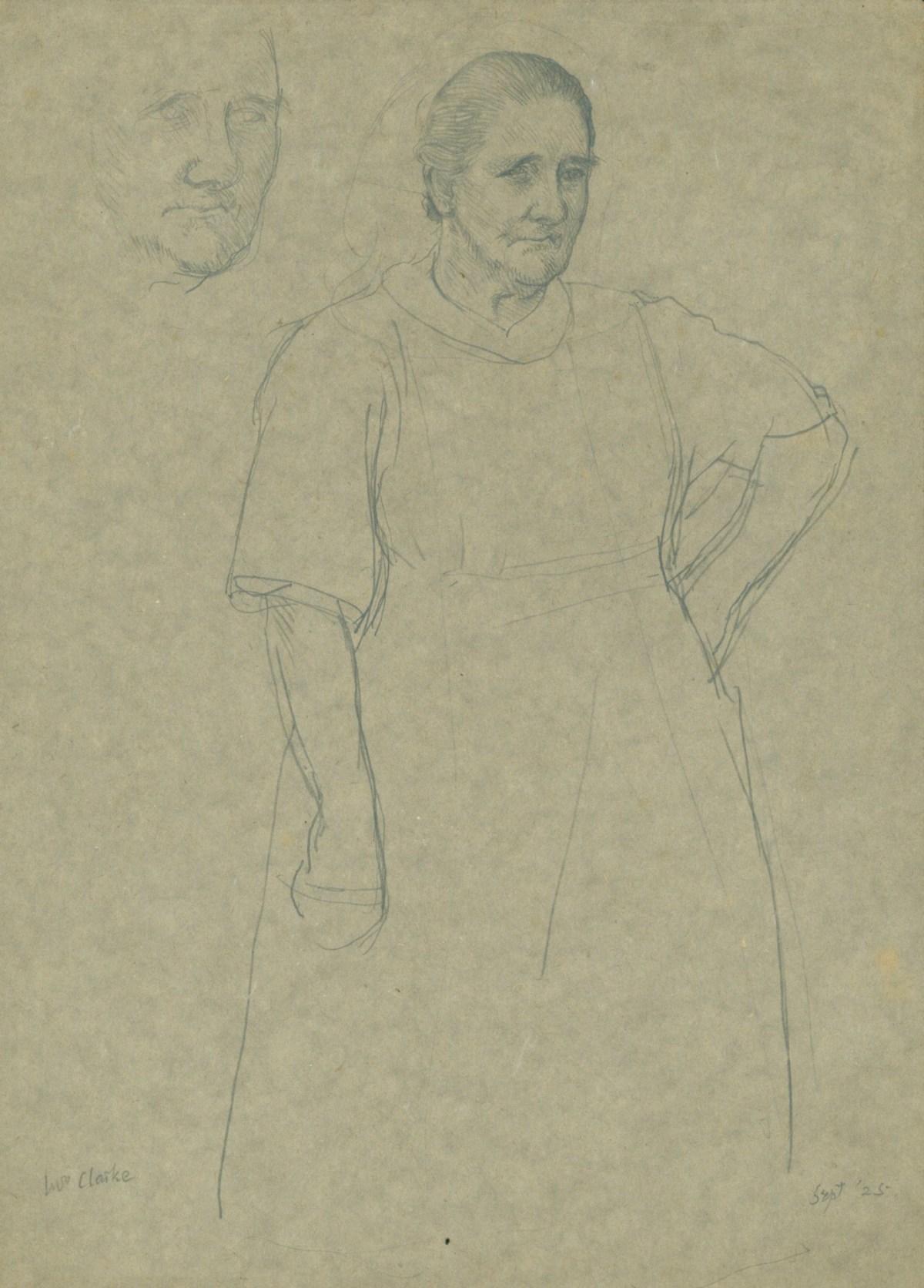 Sir George Clausen RA, Study of an old woman ('Mrs Clarke') for 'The English People ...'