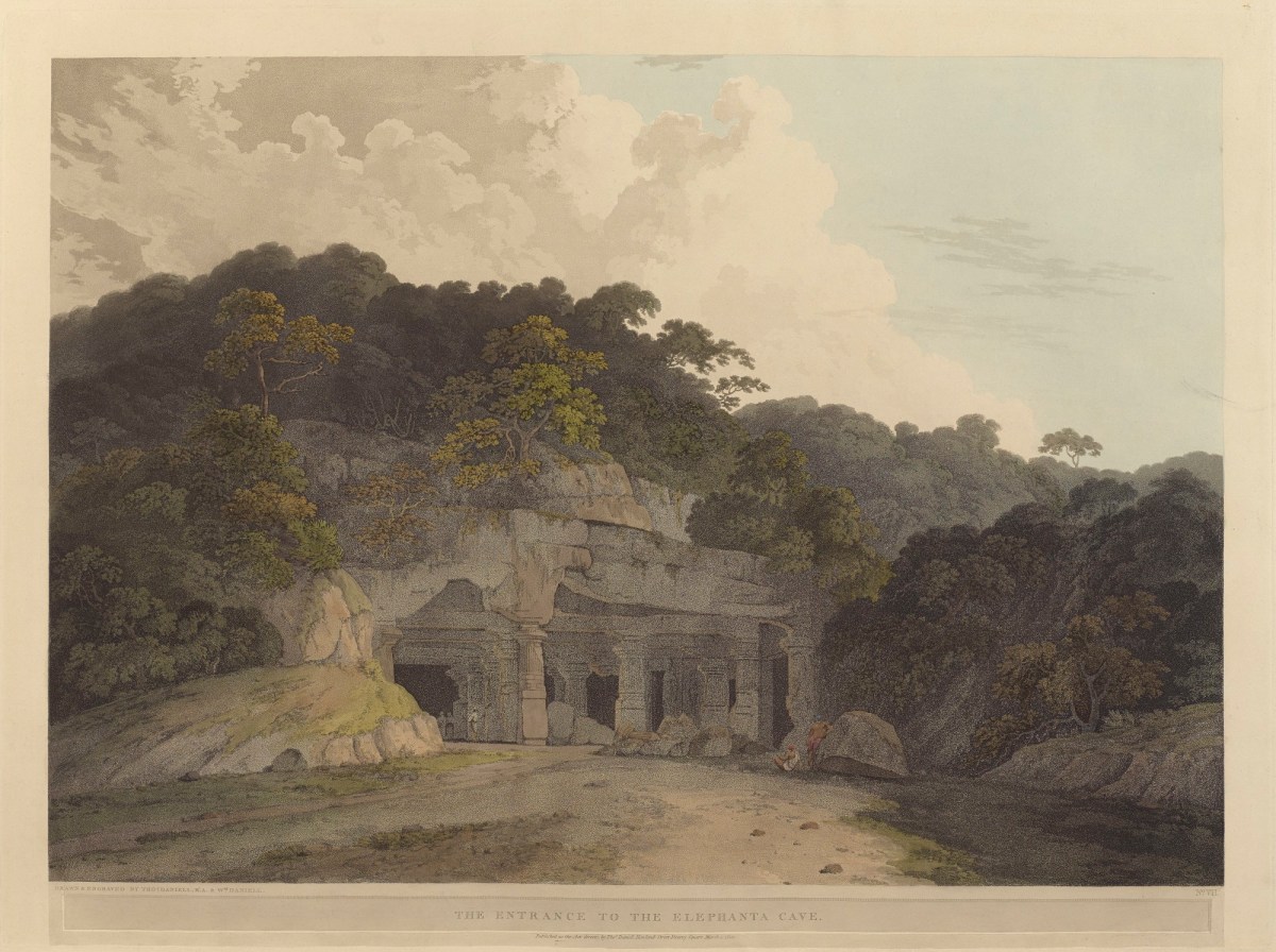Thomas Daniell RA, The entrance to the Elephanta cave