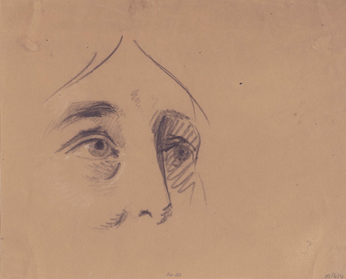 Benjamin Robert Haydon, Drawing of the upper part of a woman's face