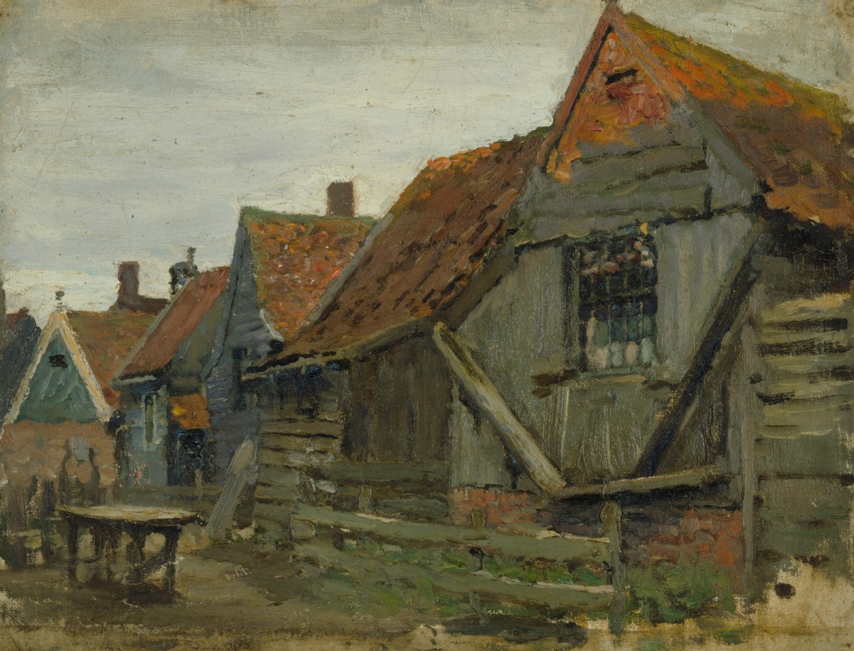 Sir George Clausen RA, Study of wooden houses (Holland)