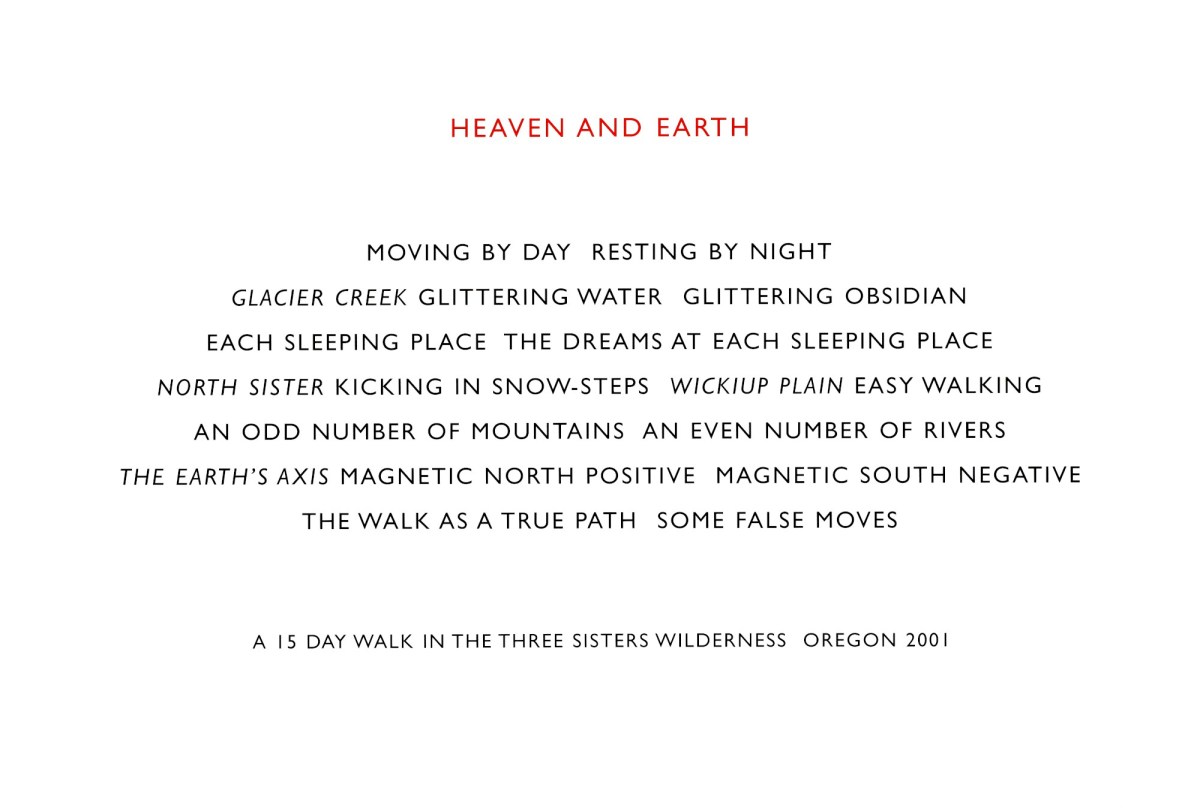 Sir Richard Long RA, Heaven and Earth