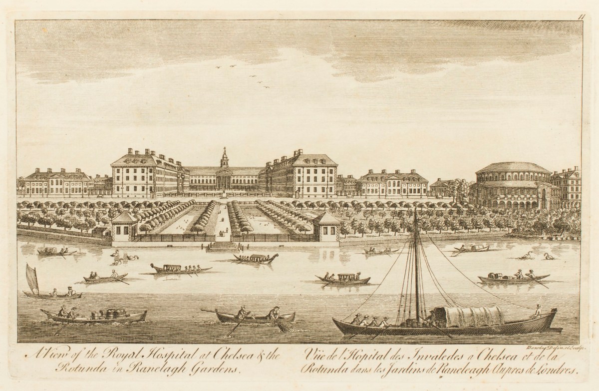 Thomas Bowles II, A View of the Royal Hospital at Chelsea & the Rotunda in Ranelagh Gardens.