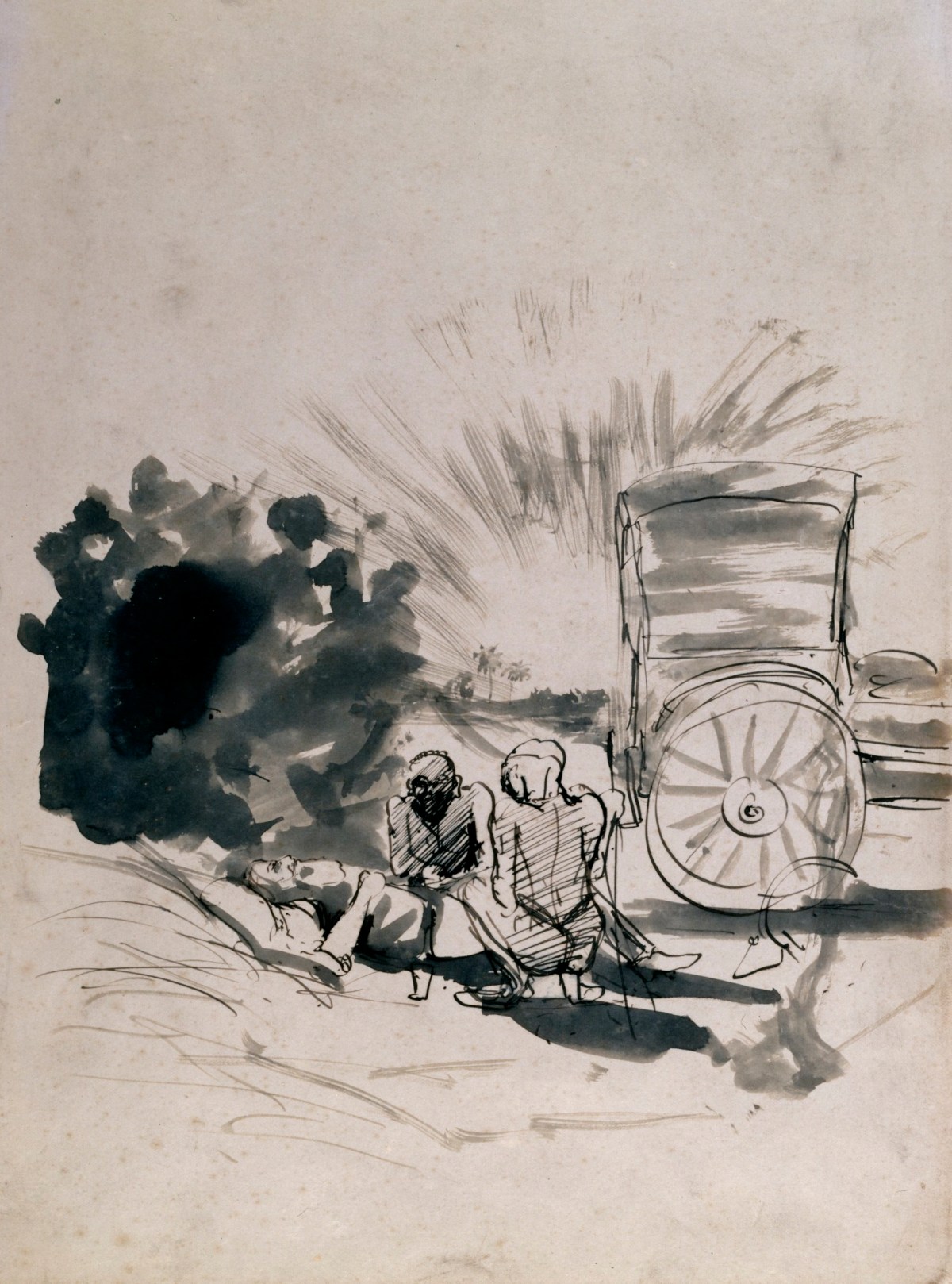 Sir John Everett Millais Bt. PRA, Study for 'The Last Trek'
