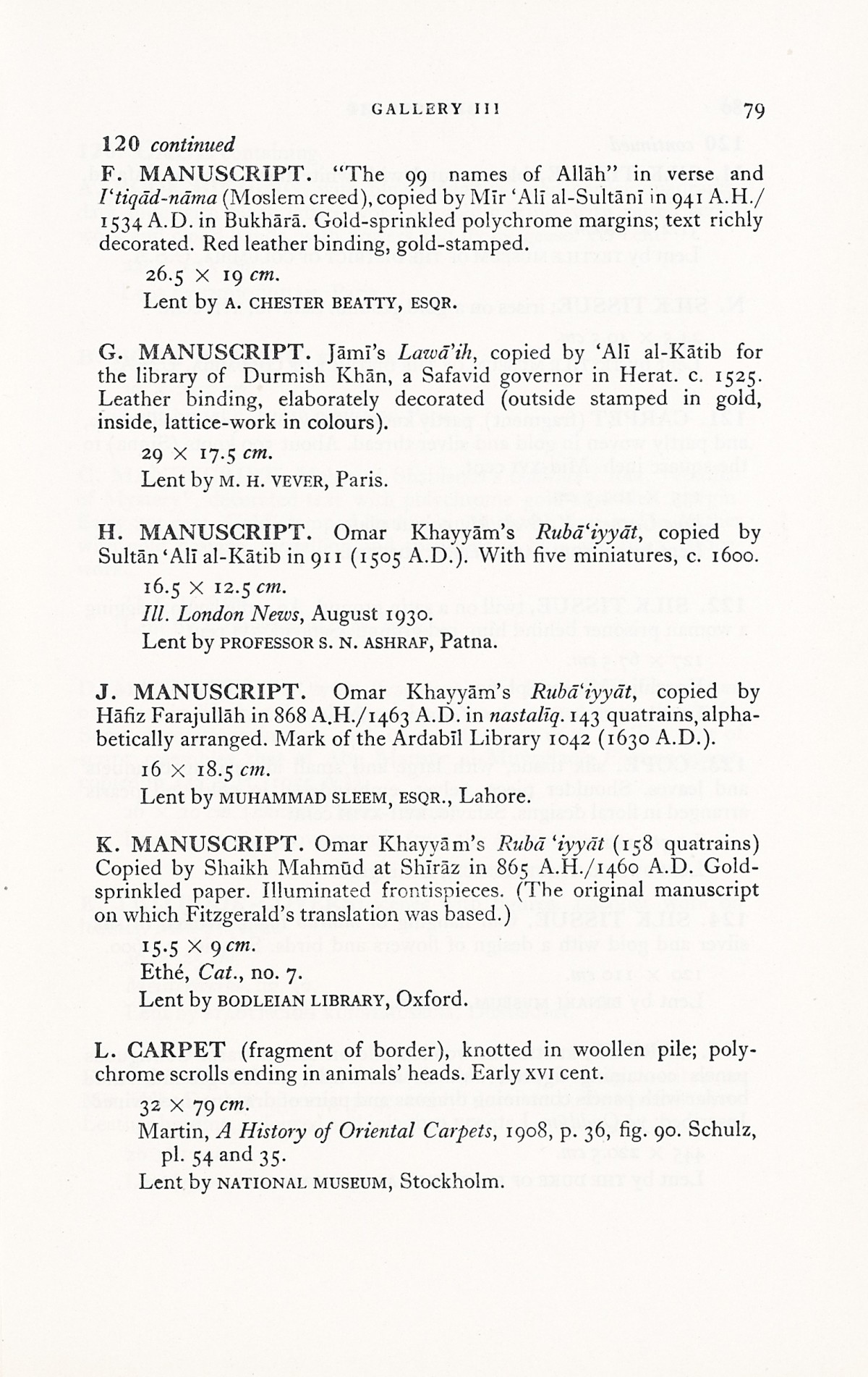 Page 107 of 1931 - International Exhibition of Persian Art