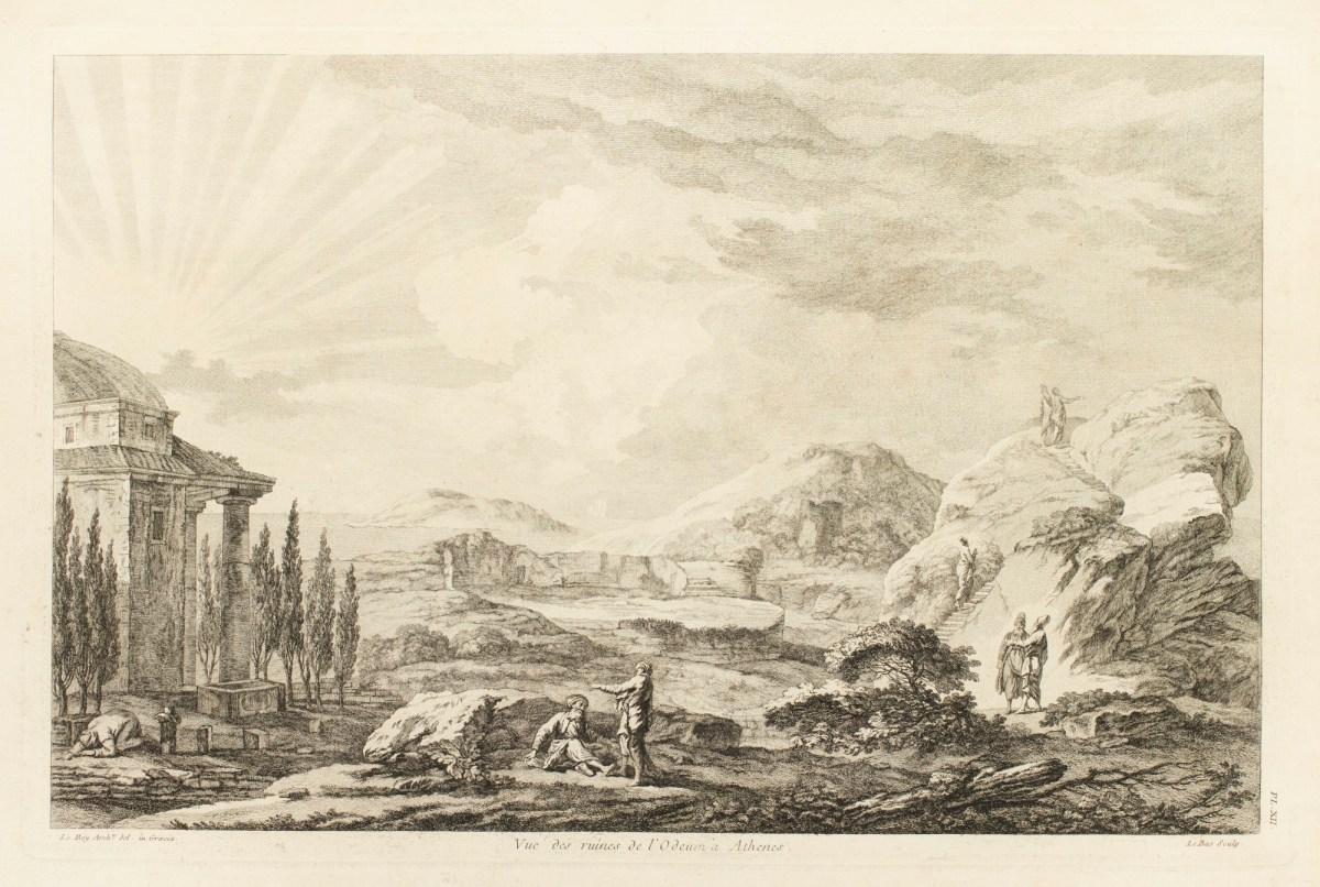 Julien-David Le Roy, View of the ruins of the Odeum at Athens.