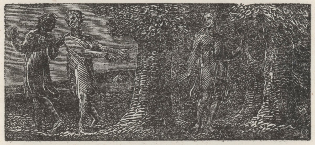William Blake, Colinet with his Shepherd's Pipe, Mocked by Two Boys