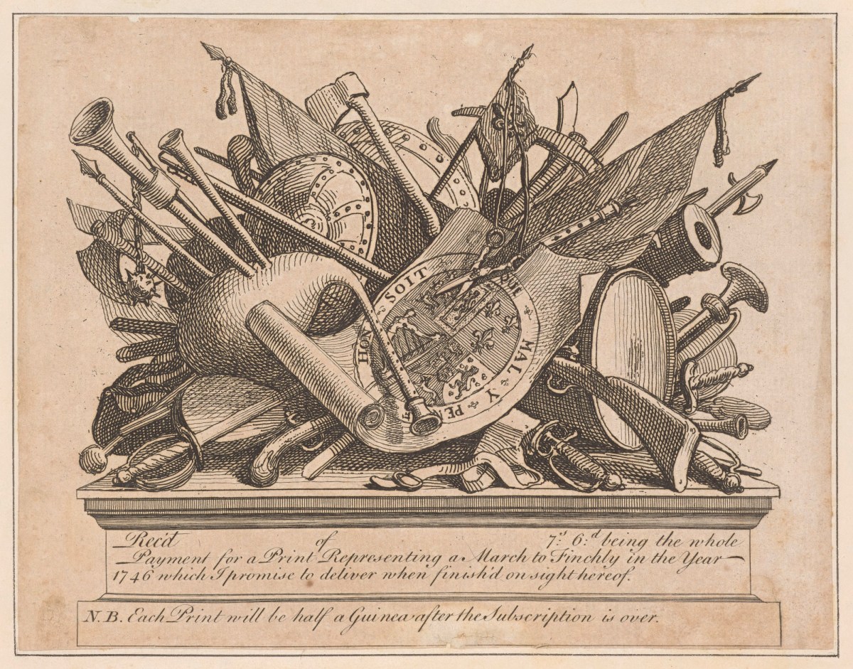 William Hogarth, A Stand of Arms, Musical Instruments, etc