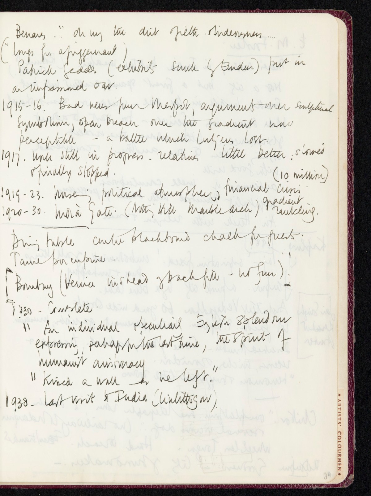 Sir Hugh Casson PRA, Sketchbook with designs and notes