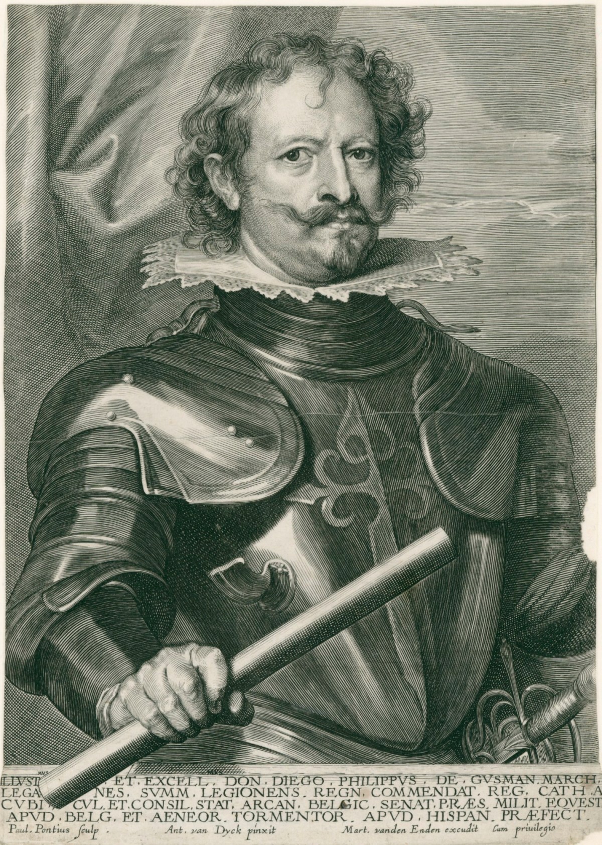 Paulus Pontius, Portrait of Don Diego Philip de Gusman