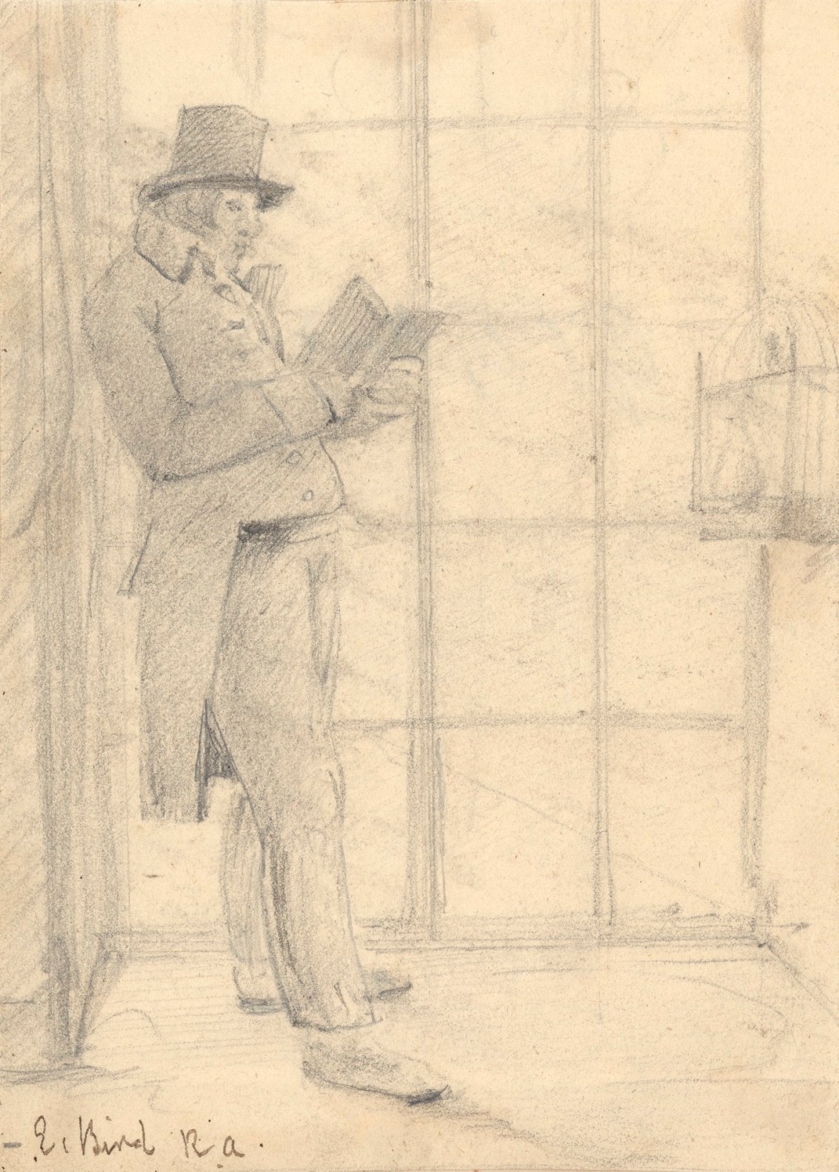 Edward Bird RA, Full-length portrait sketch of George Cumberland