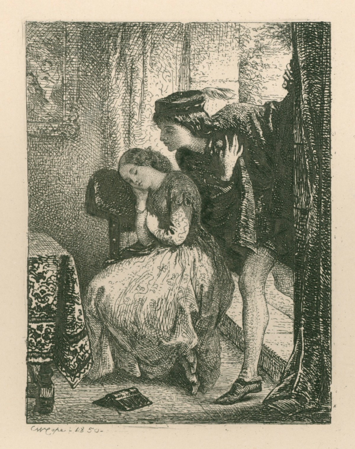 Charles West Cope RA, The Stolen Kiss