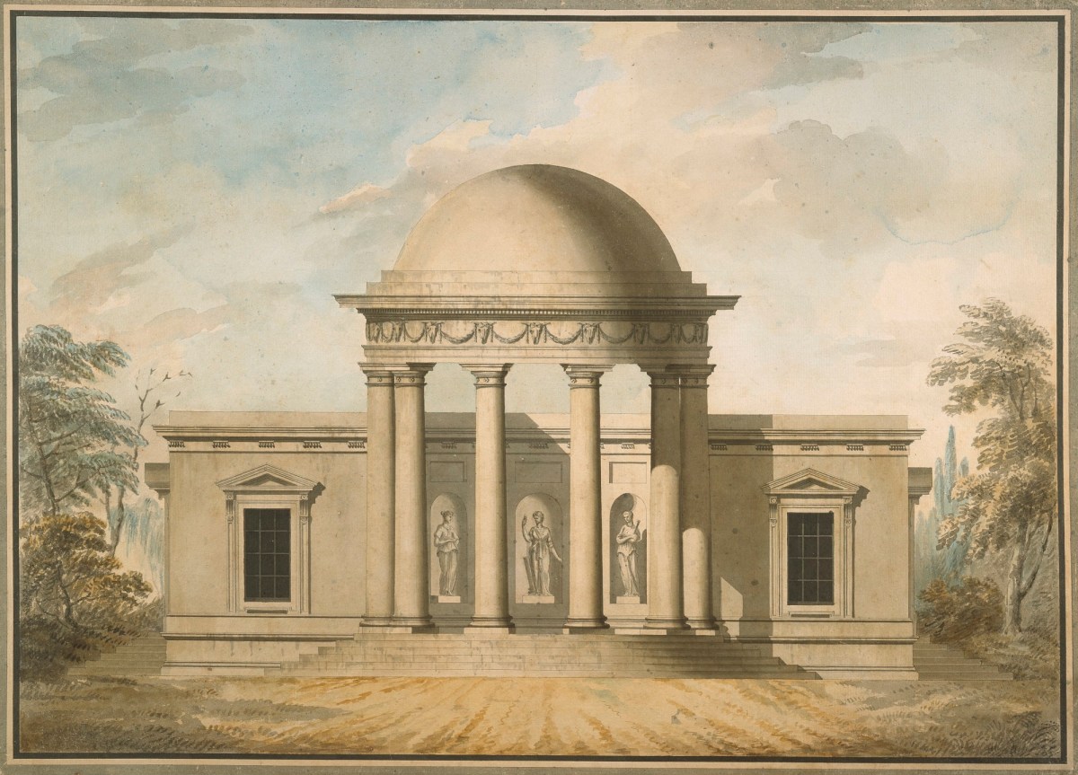 Sir William Chambers RA, Copy design of Temple for Henry Willoughby: elevation