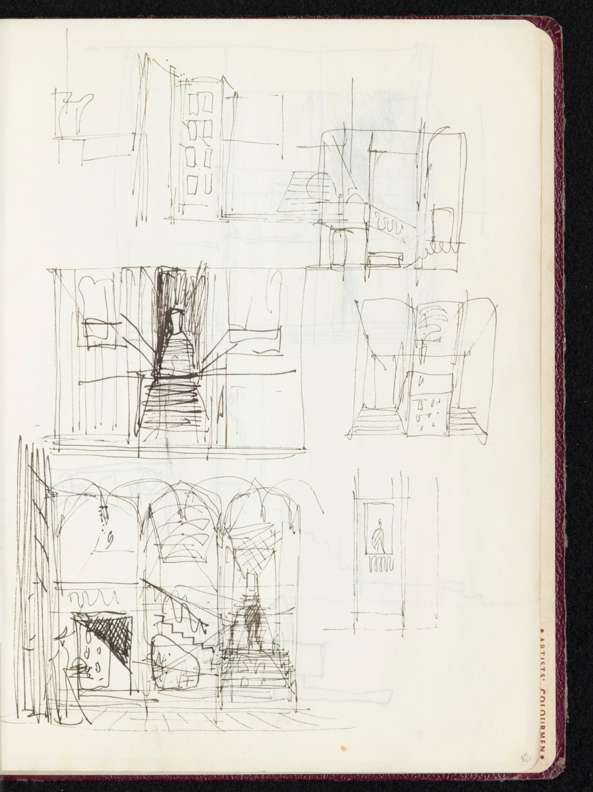 Sir Hugh Casson PRA, Sketchbook with designs and notes