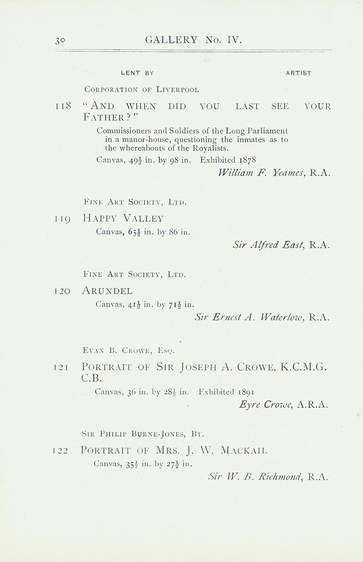 Page 32 of 1922 - Exhibition of Works by recently deceased Members of the Royal Academy