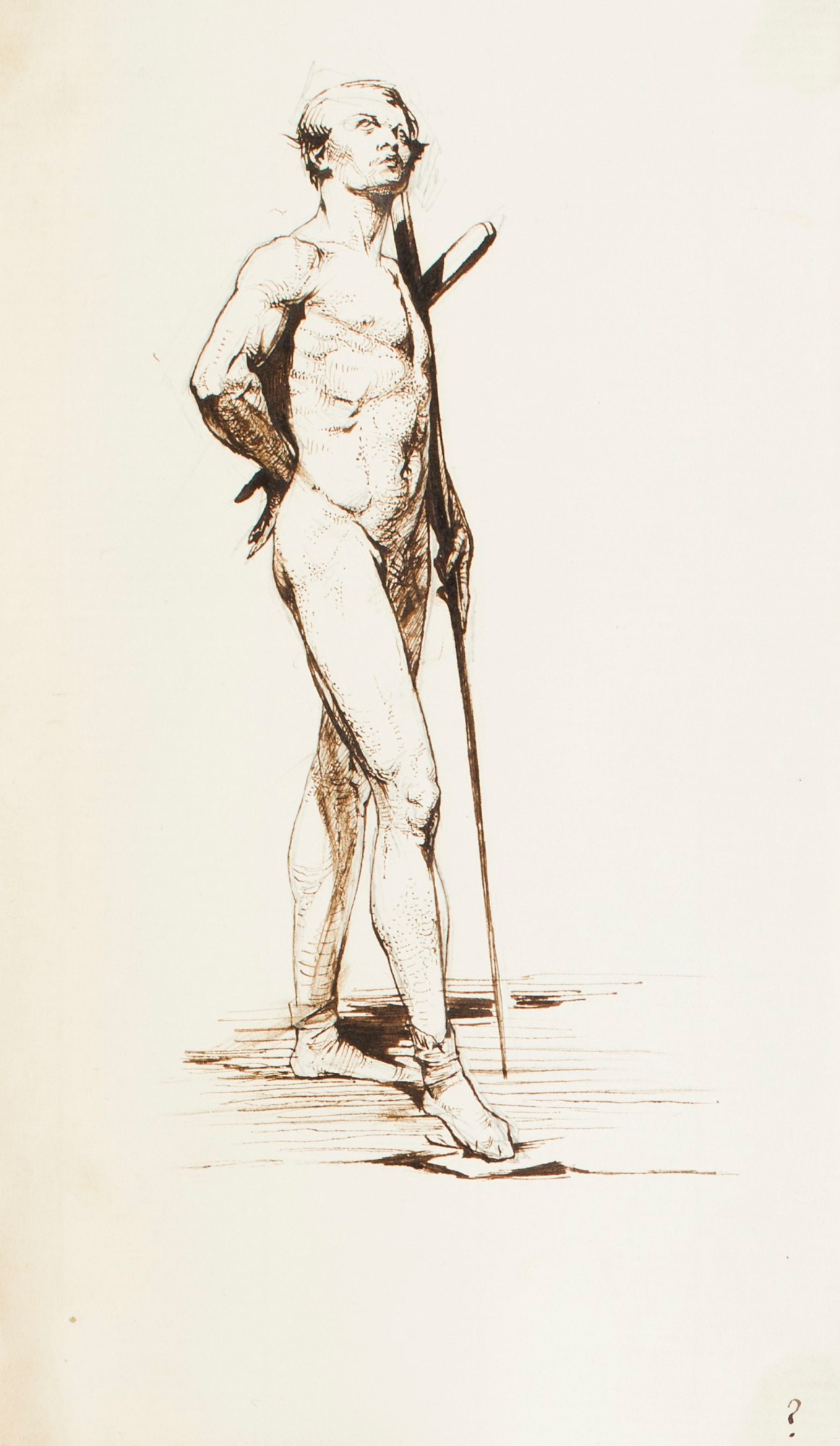 Henry Hugh Armstead RA, A standing male nude holding a cross