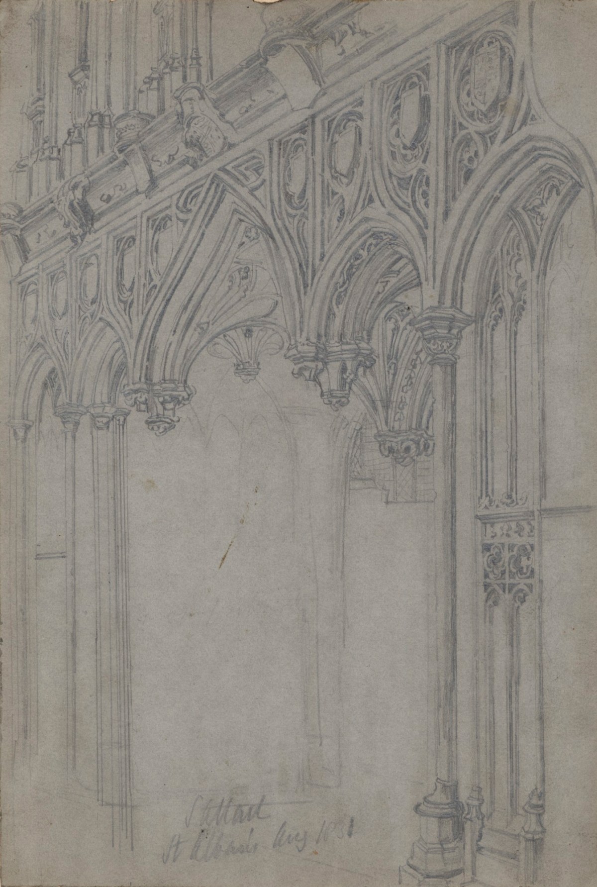 Solomon Alexander Hart RA, Interior view of St. Alban's Cathedral