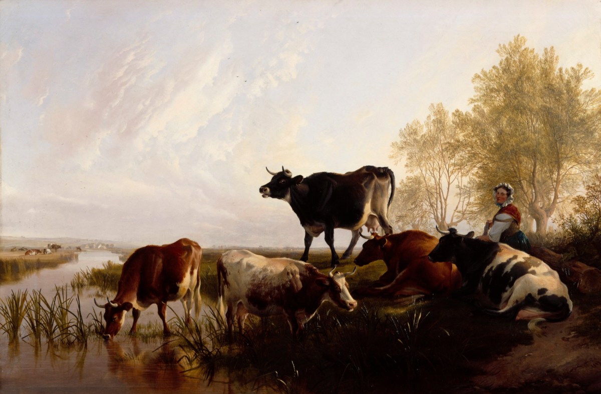 Thomas Sidney Cooper RA, Milking Time in the Meadows