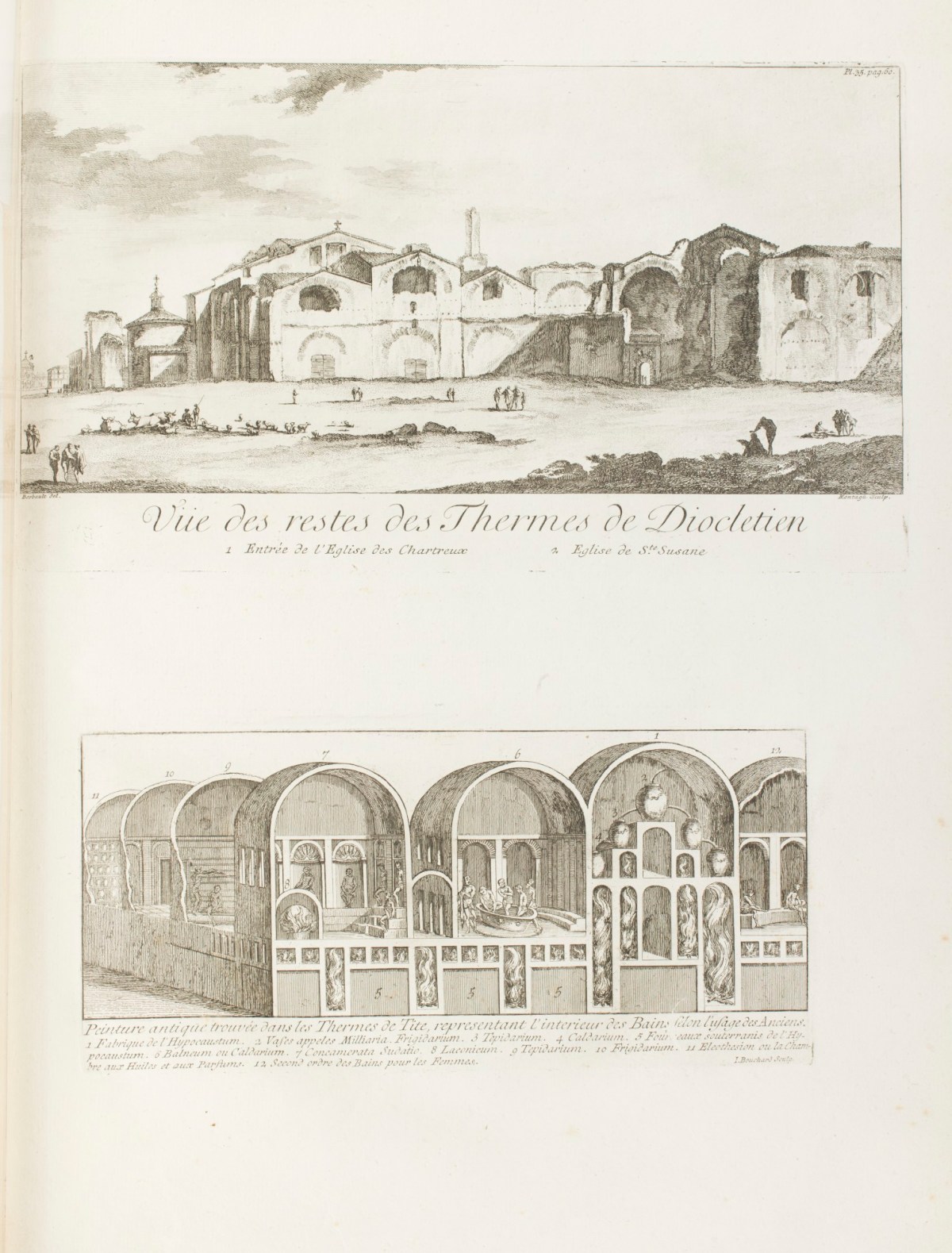 Jean Barbault, 'Vue des restes des Thermes de Diocletien.'