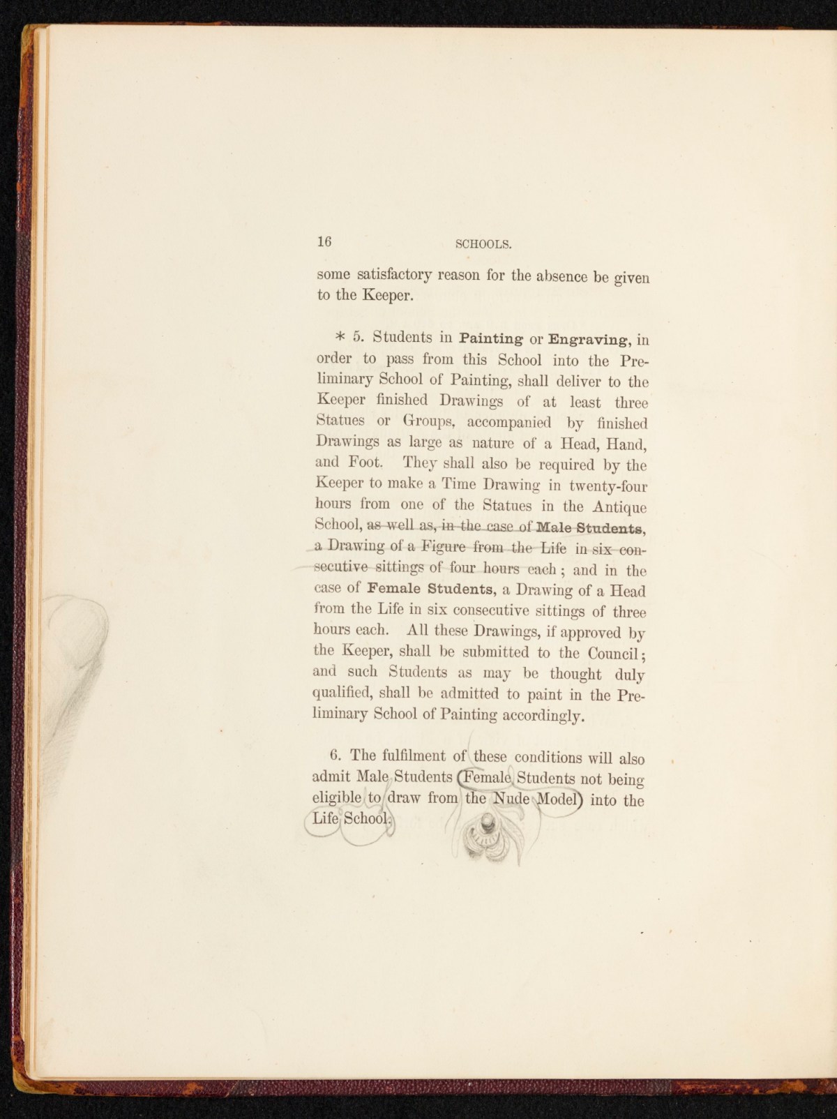 Sir Lawrence Alma-Tadema RA, A copy of the RA Laws as relating to the Schools, annotated and with sketches by Alma-Tadema