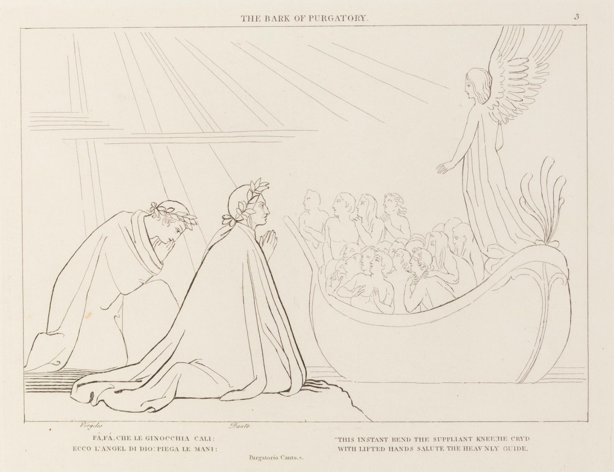 John Flaxman RA, 'The Bark of the Purgatory' (from The Divine Comedy, Purgatory)
