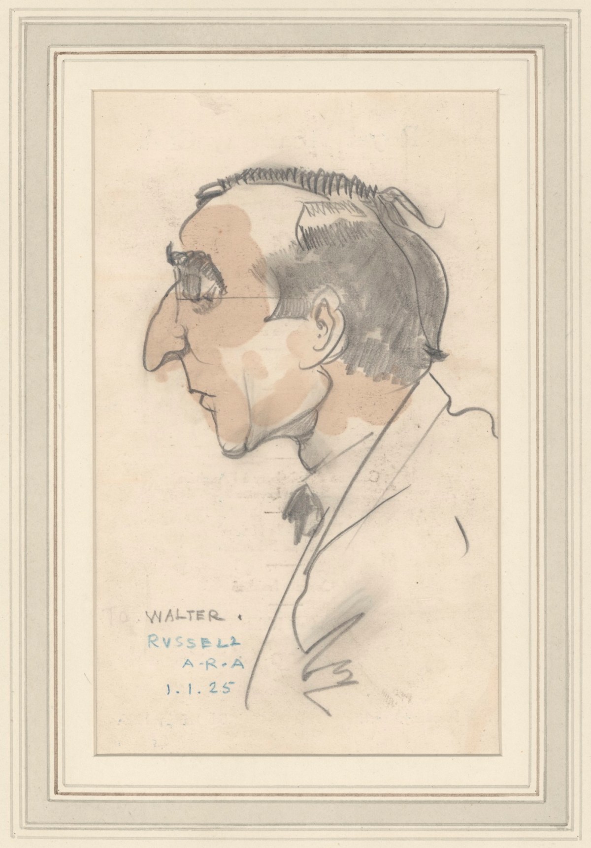 Francis Derwent Wood RA, Caricature of Sir Walter Russell