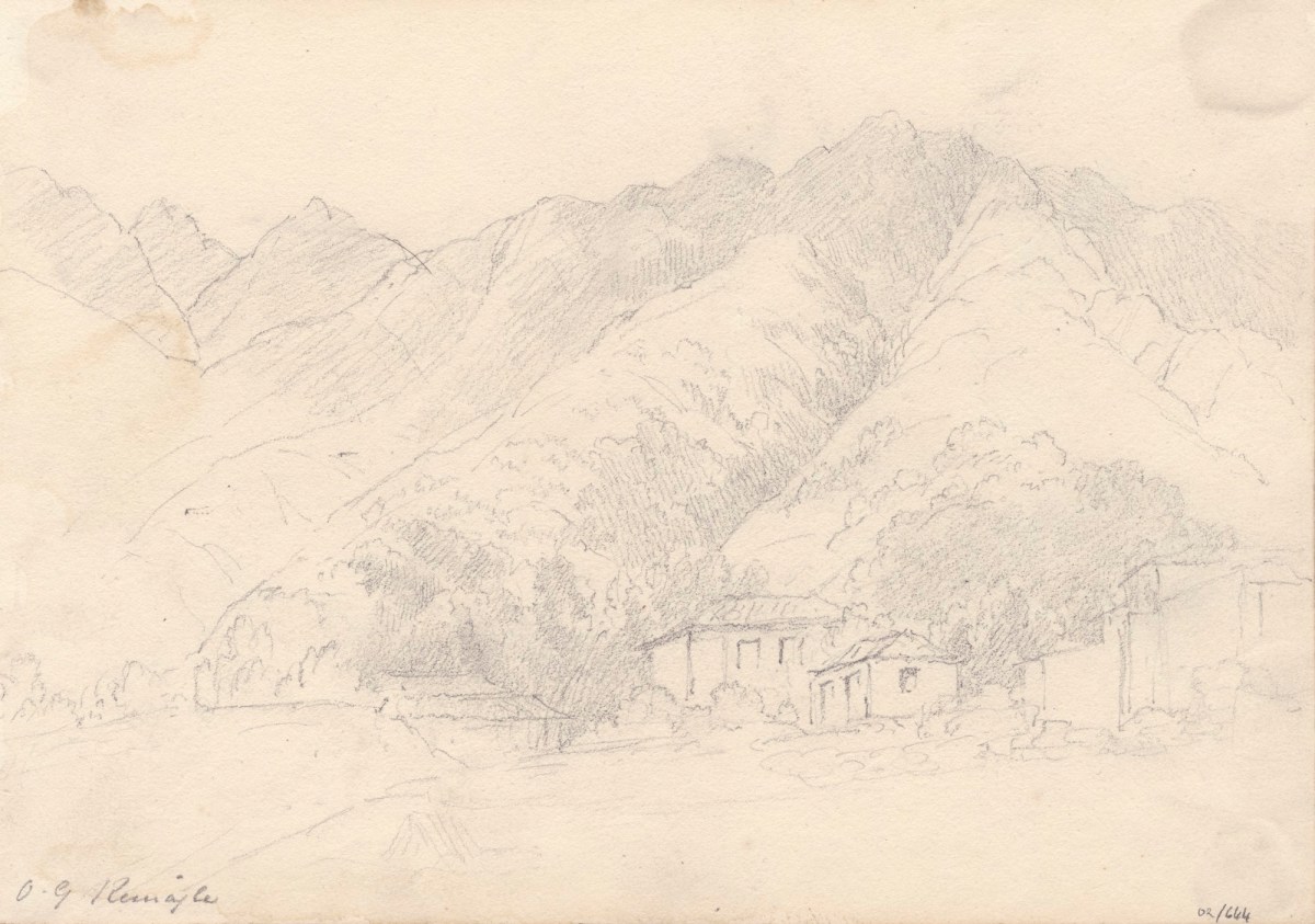 Oriana Georgiana Reinagle, Hilly landscape with houses