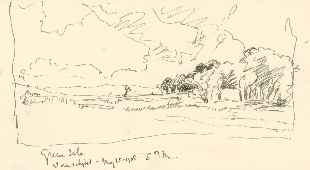 Alfred Parsons RA, Landscape sketch at Rosneath, Scotland