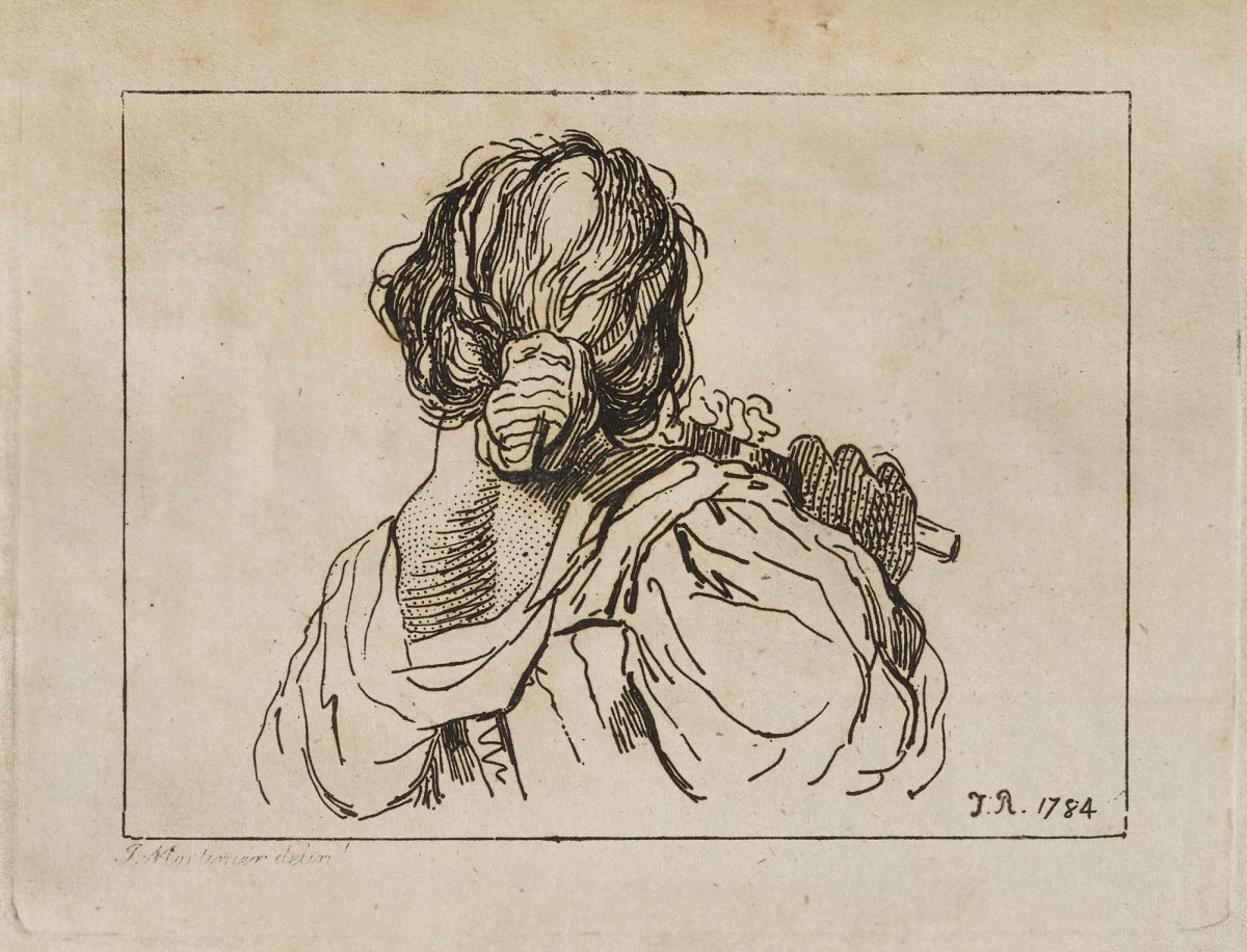John Hamilton Mortimer ARA, A female flute player seen from behind