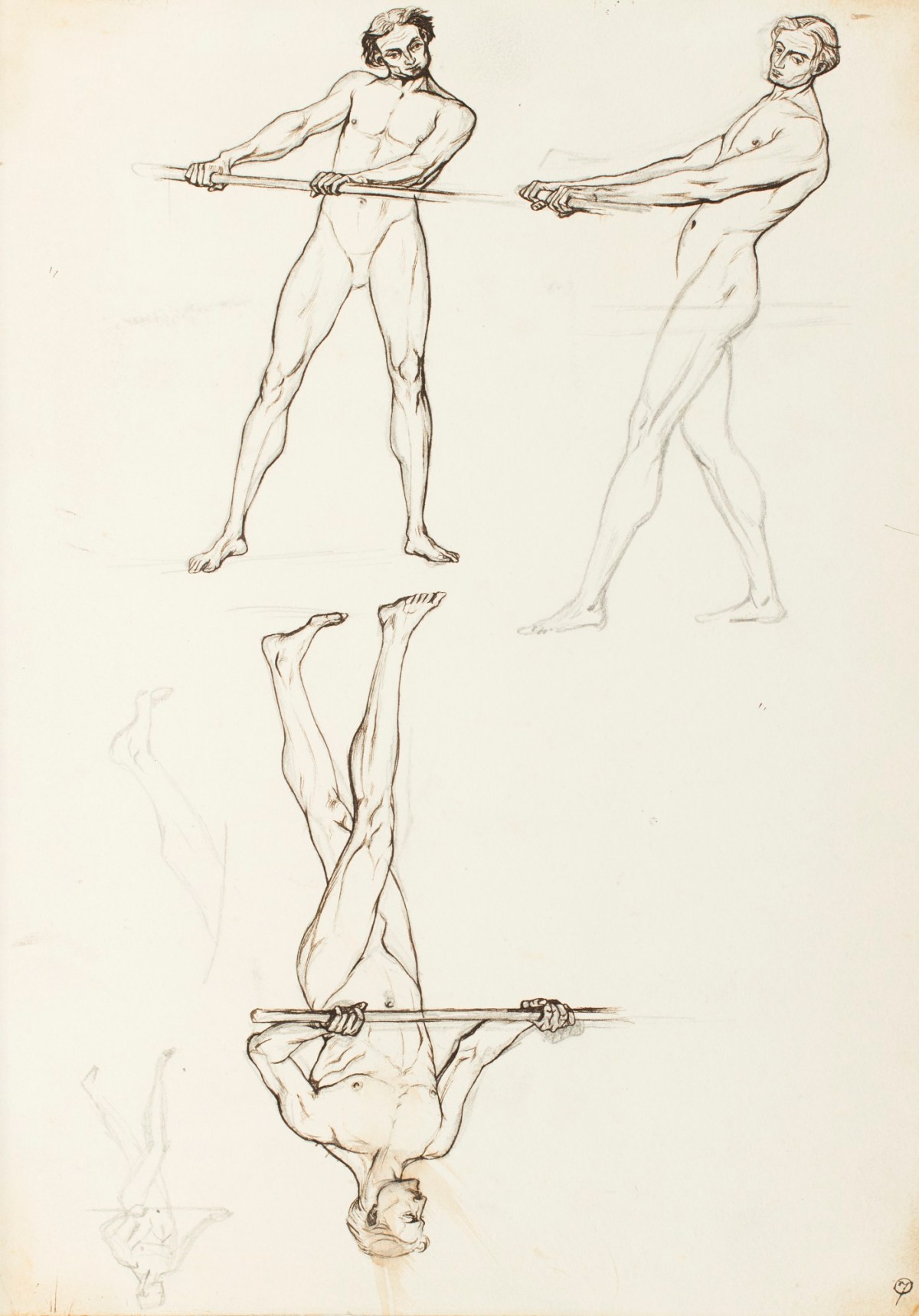 Henry Hugh Armstead RA, Standing male nudes, for the Albert Hall frieze
