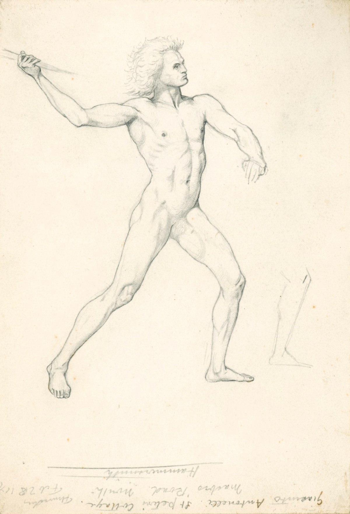 Henry Hugh Armstead RA, Study of a male nude for a "medal for Engineers"