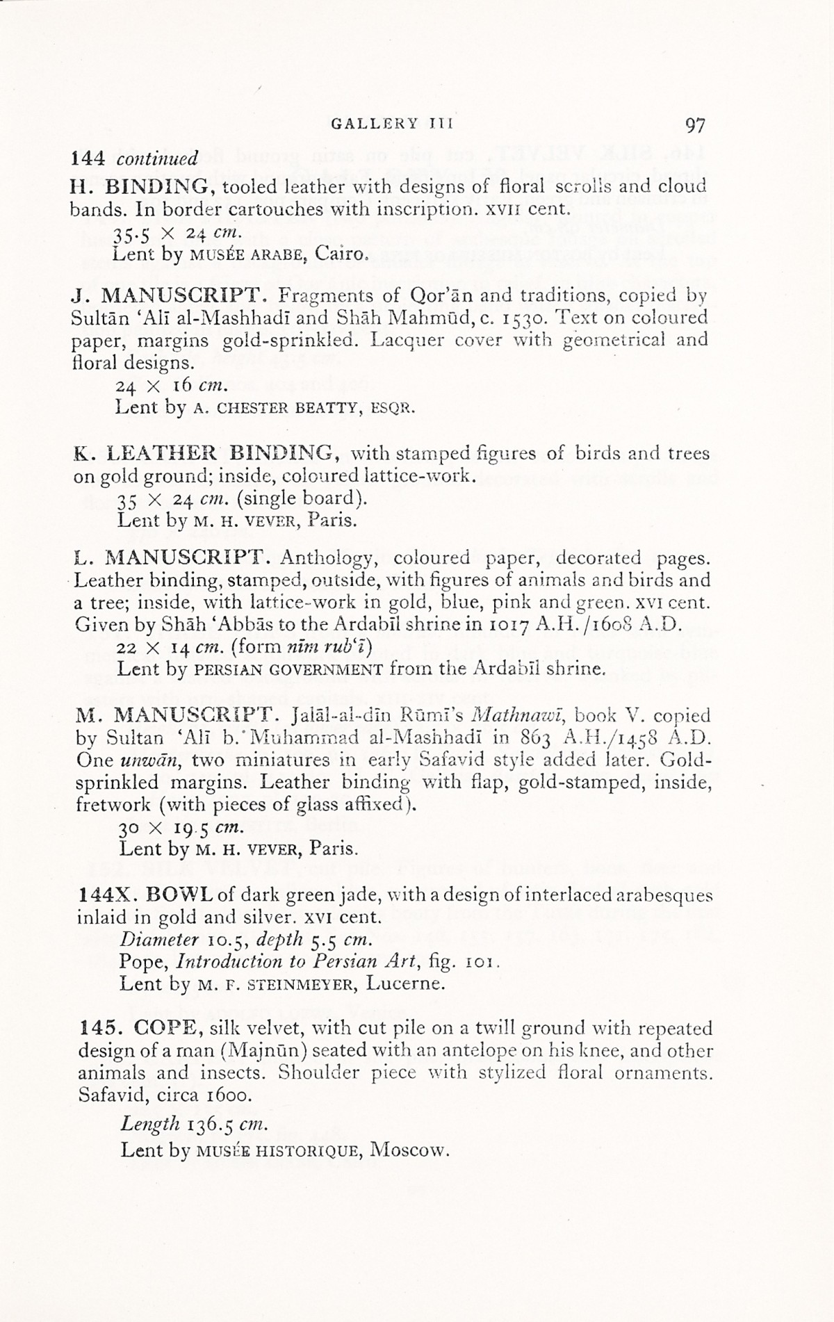 Page 125 of 1931 - International Exhibition of Persian Art