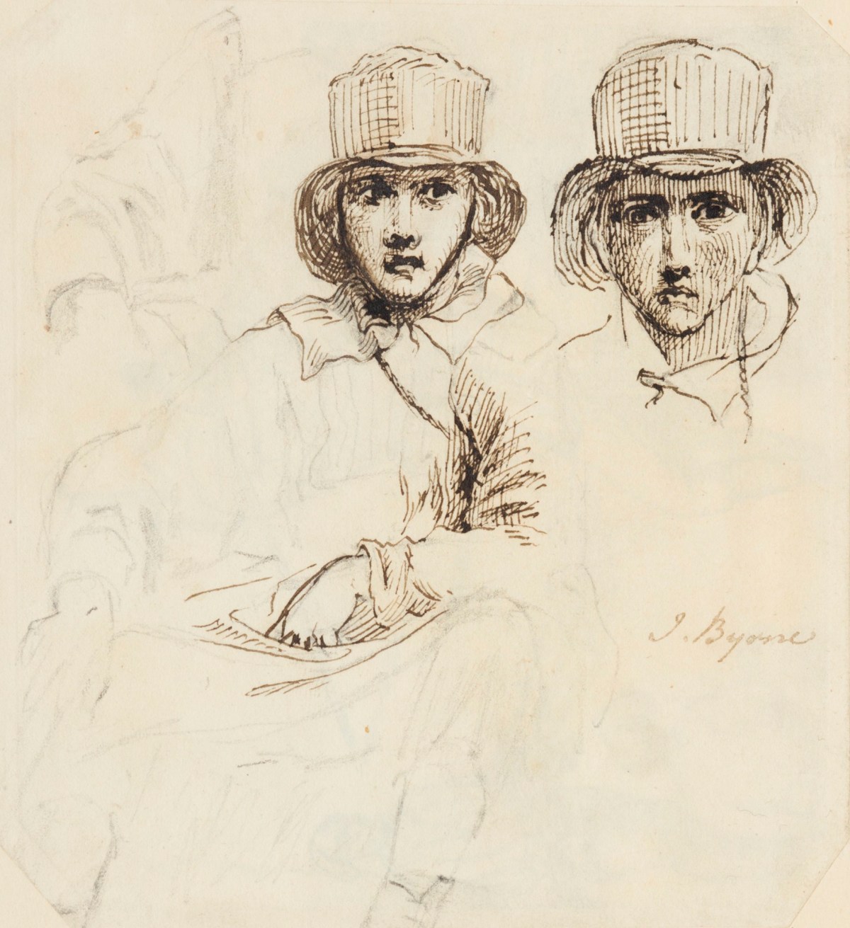 John Byrne, Studies of a male figure in a top hat