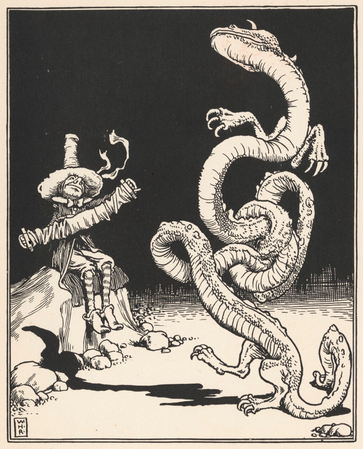 William Heath Robinson, 'Uncle Lubin charming the snake'