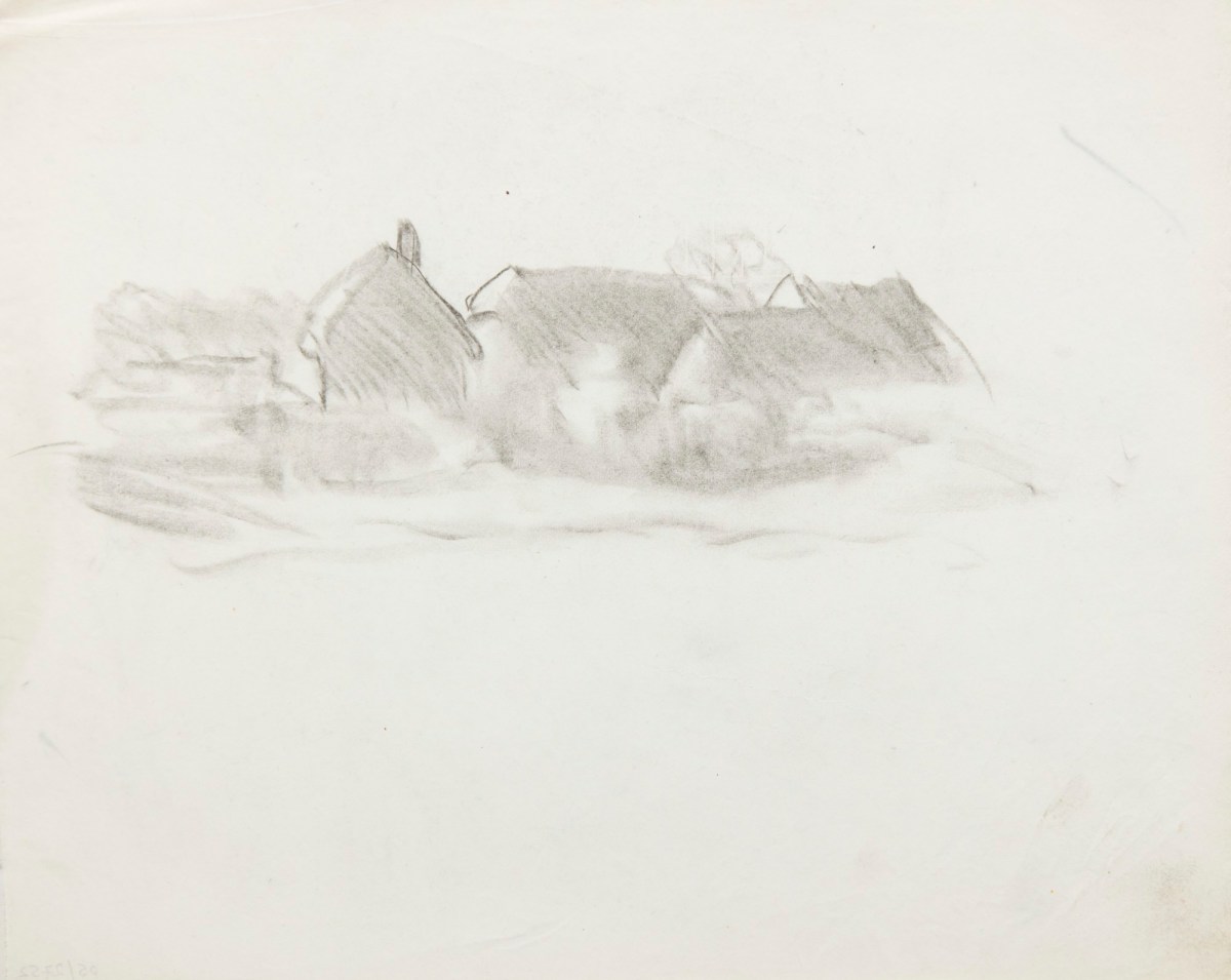 Sir George Clausen RA, Vignette of a group of barns