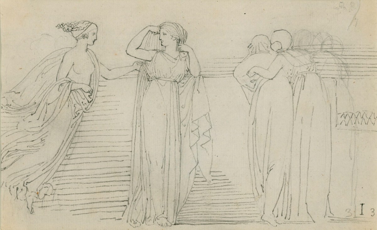 John Flaxman RA, Venus Disguised Inviting Helen to the Chamber of Paris