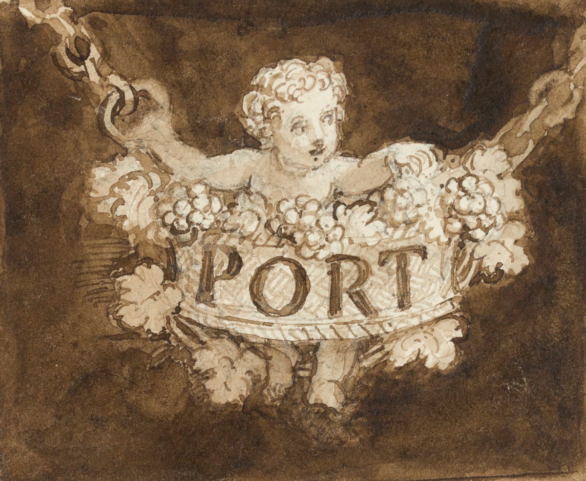Thomas Stothard RA, Design for a bottle ticket with a cherub
