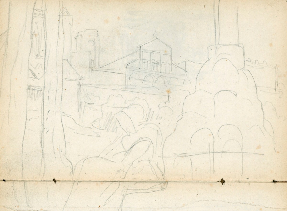 Lord Leighton PRA, View near San Miniato, Florence, for a vignette illustration to Romola