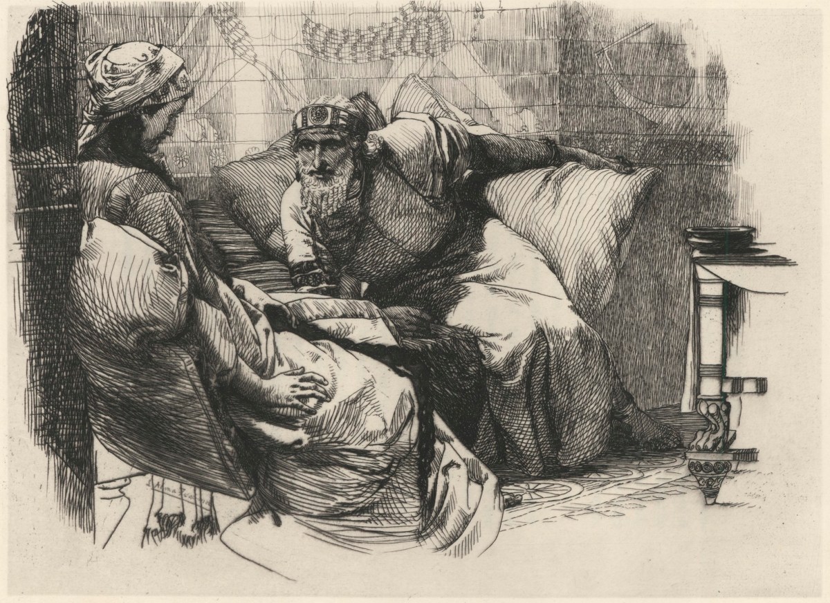 Sir Lawrence Alma-Tadema RA, 'And they gazed upon one another and knew that they excelled in beauty ...'